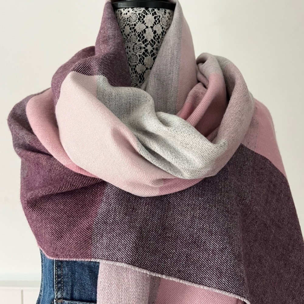Love & Lore Soft Plaid Fringed Scarf - Picture 2 of 10